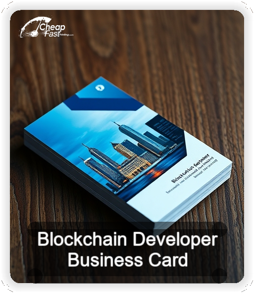 Blockchain Developer business card design sample
