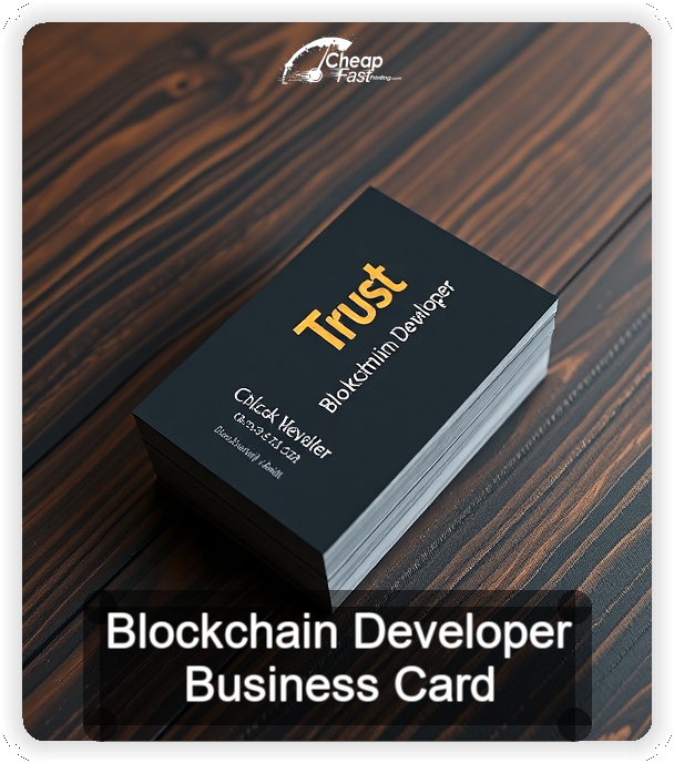 Blockchain Developer business card design sample