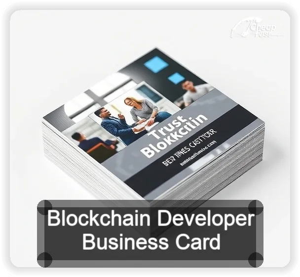 Blockchain Developer business card design sample