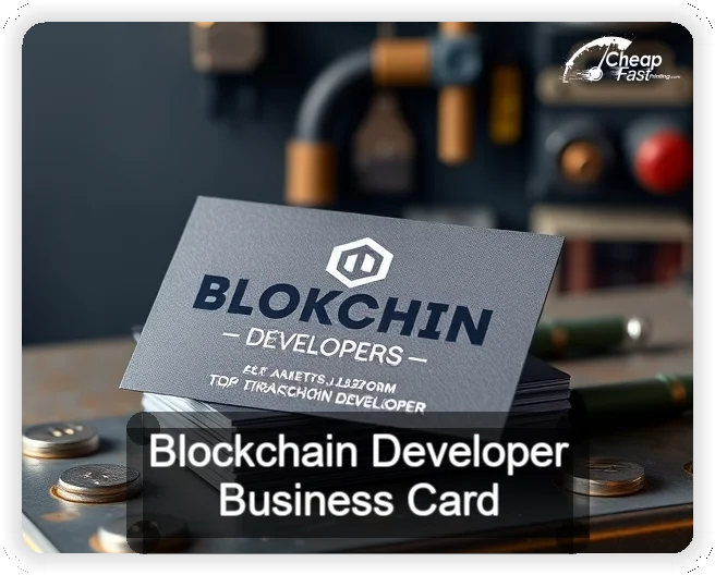 Blockchain Developer business card design sample