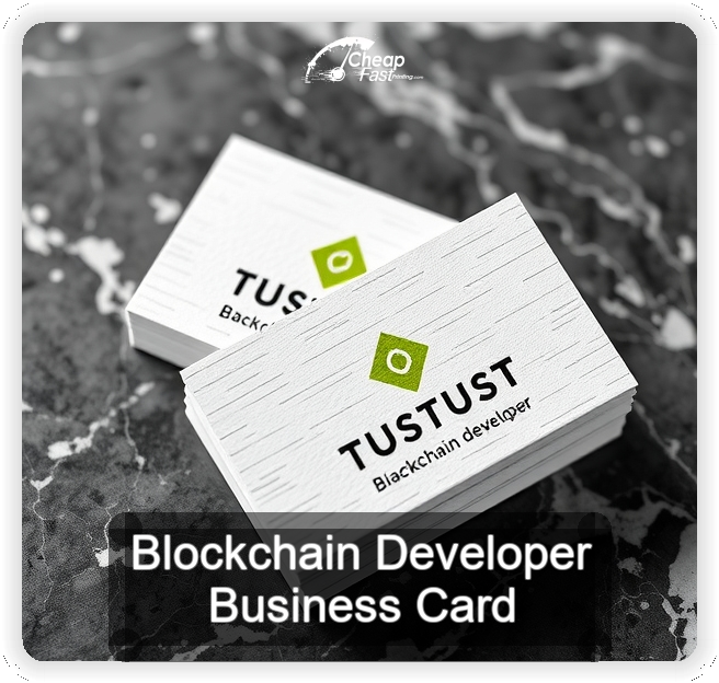 Blockchain Developer business card design sample