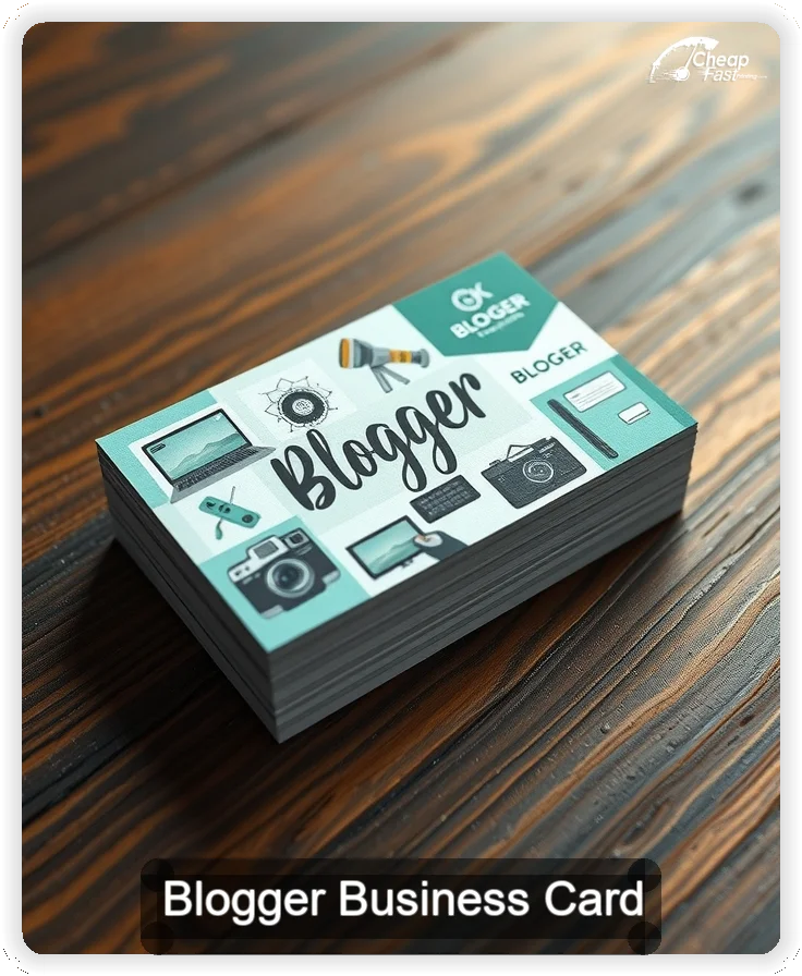 Blogger business card design sample