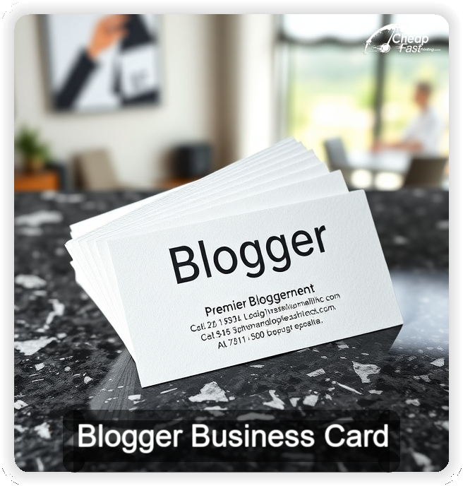 Blogger business card design sample