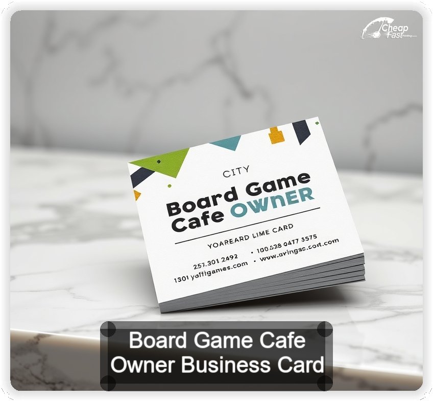 Board Game Cafe Owner business card design sample