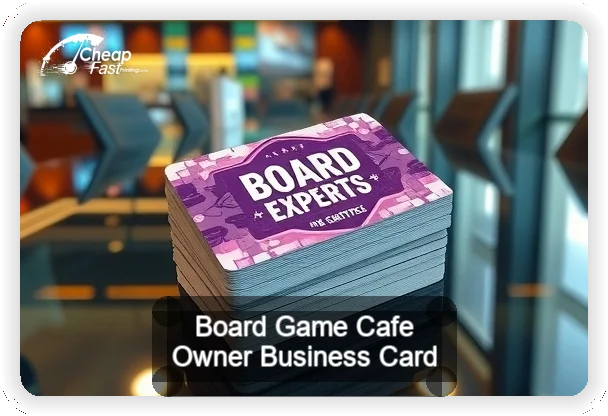 Board Game Cafe Owner business card design sample