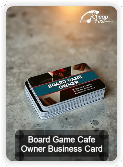 Board Game Cafe Owner business card design sample