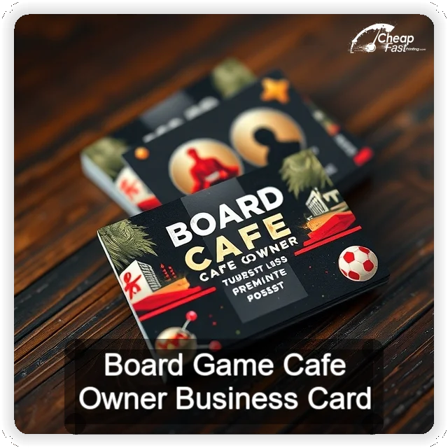 Board Game Cafe Owner business card design sample