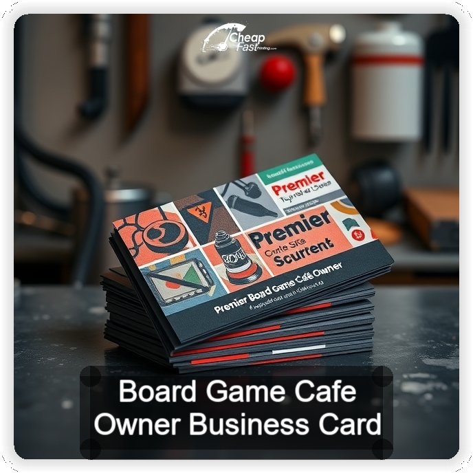 Board Game Cafe Owner business card design sample