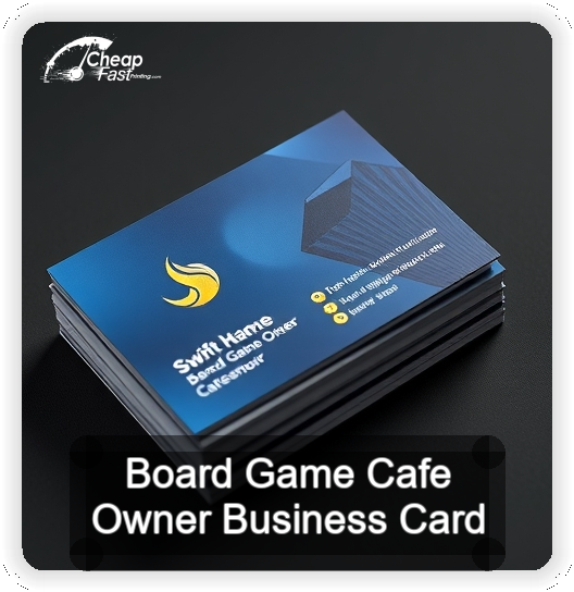 Board Game Cafe Owner business card design sample