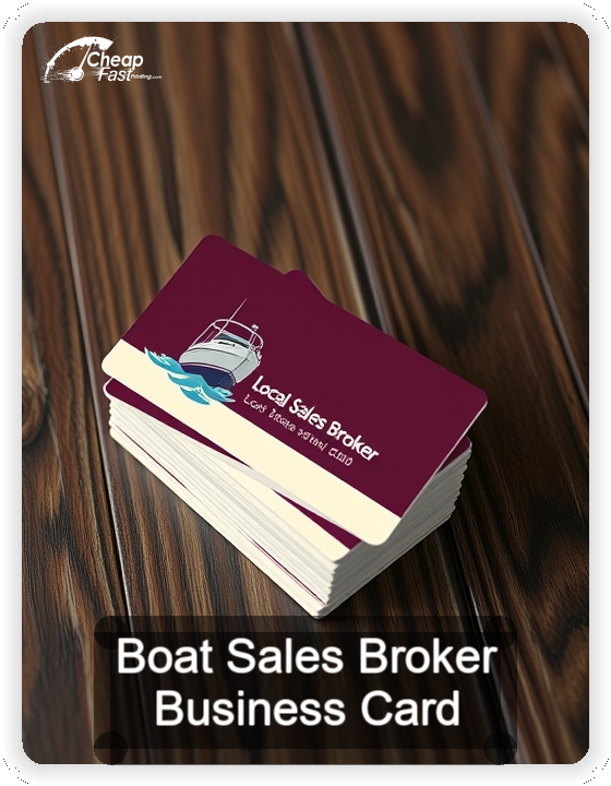 Boat Sales Broker business card design sample