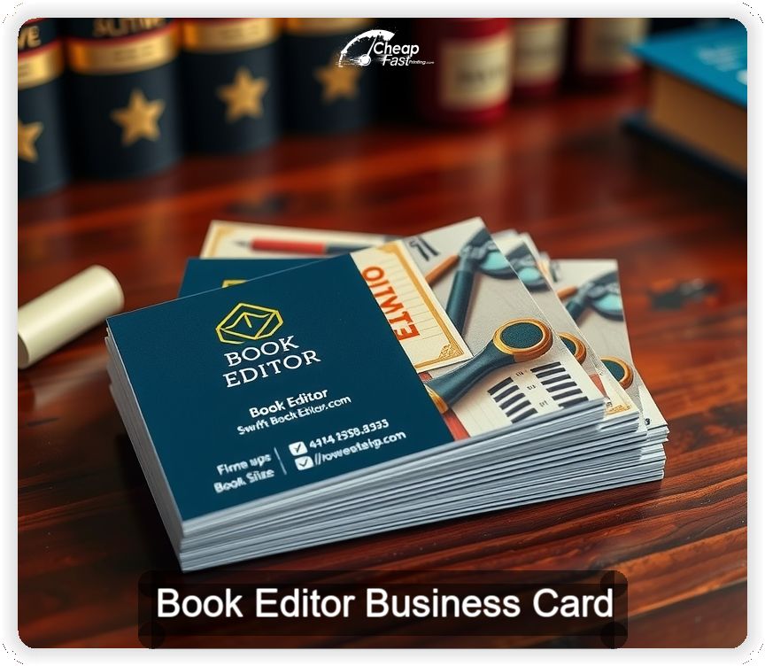 Book Editor business card design sample