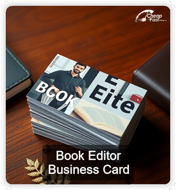 Book Editor business card design sample