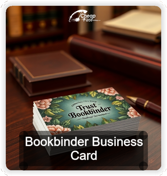 Bookbinder business card design sample