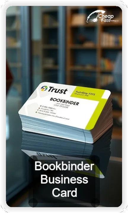 Bookbinder business card design sample