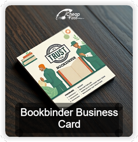 Bookbinder business card design sample