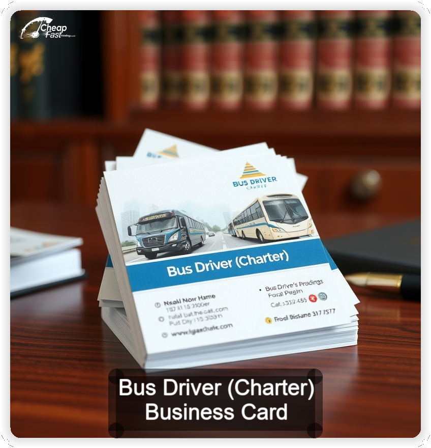 Bus Driver Charter business card design sample
