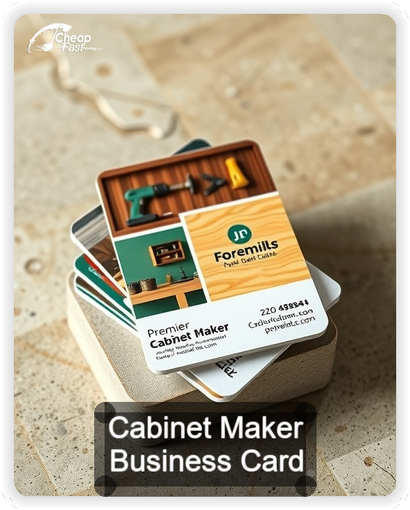 Cabinet Maker business card design sample