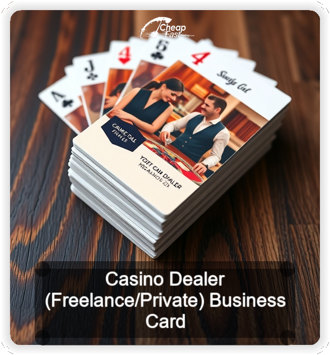 Casino Dealer Freelance Private business card design sample