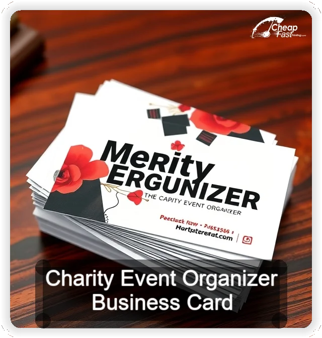 Charity Event Organizer business card design sample