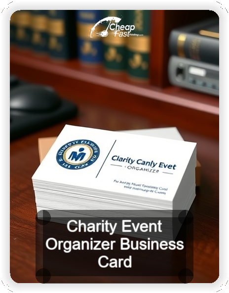 Charity Event Organizer business card design sample