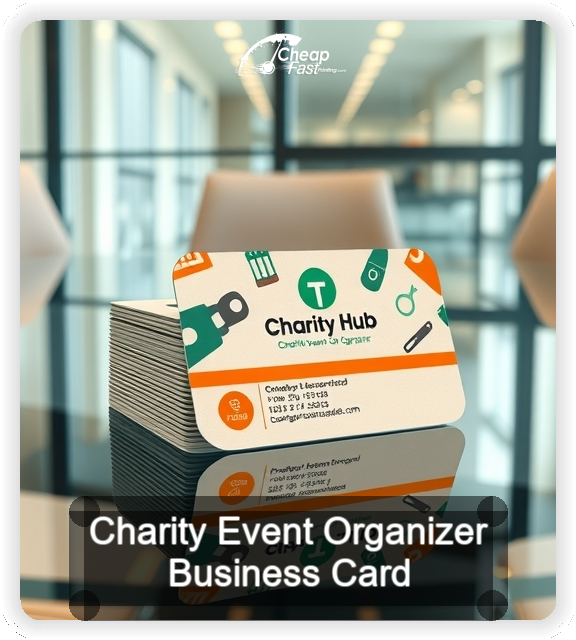 Charity Event Organizer business card design sample