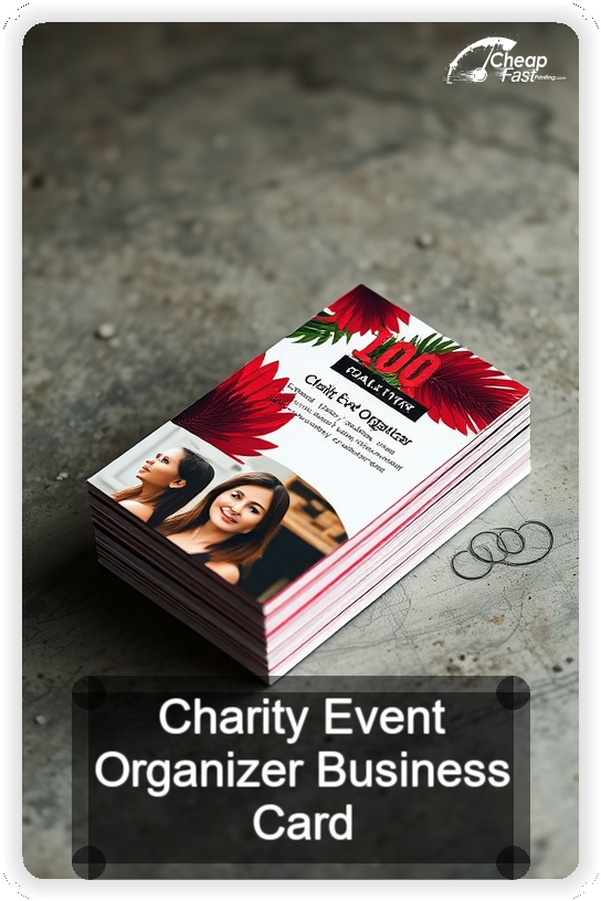 Charity Event Organizer business card design sample