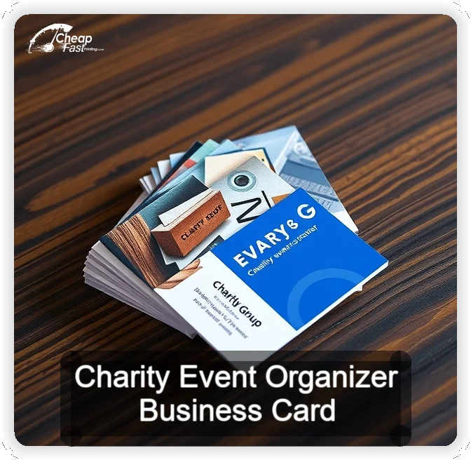 Charity Event Organizer business card design sample