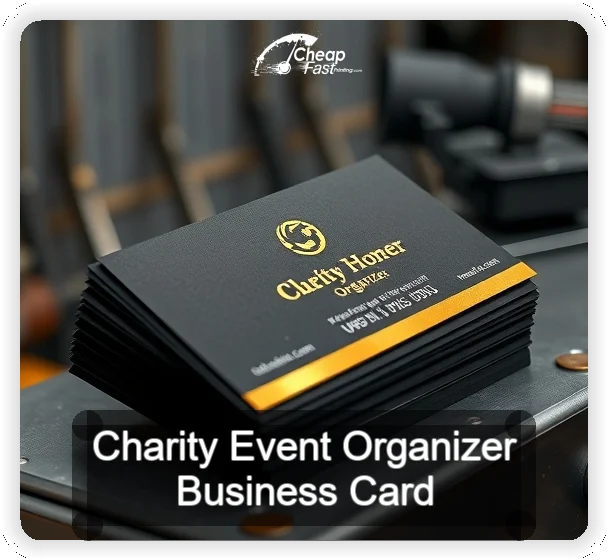 Charity Event Organizer business card design sample