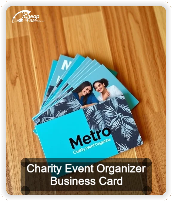 Charity Event Organizer business card design sample