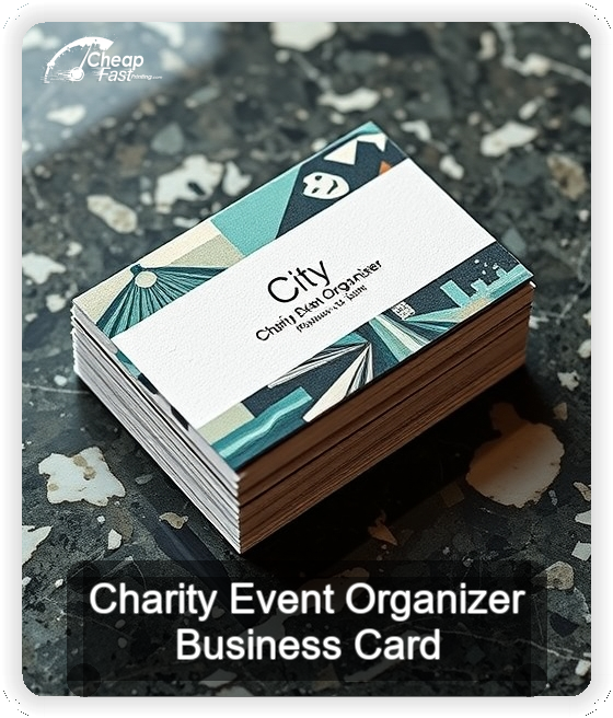 Charity Event Organizer business card design sample