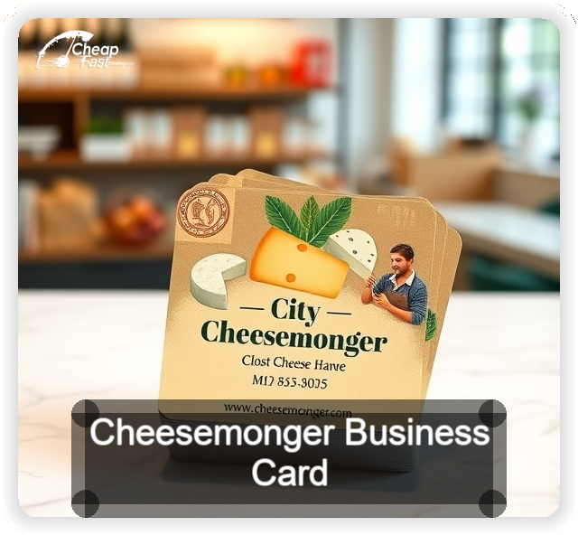 Cheesemonger business card design sample