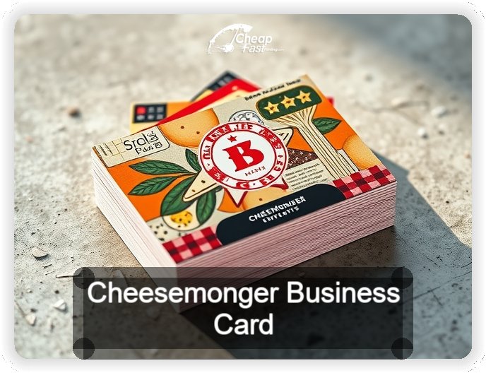 Cheesemonger business card design sample