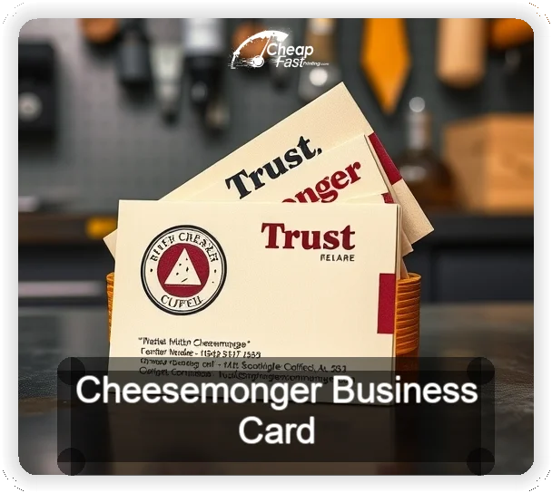 Cheesemonger business card design sample
