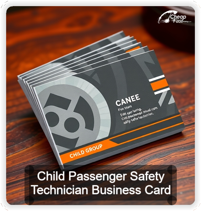Child Passenger Safety Technician business card design sample