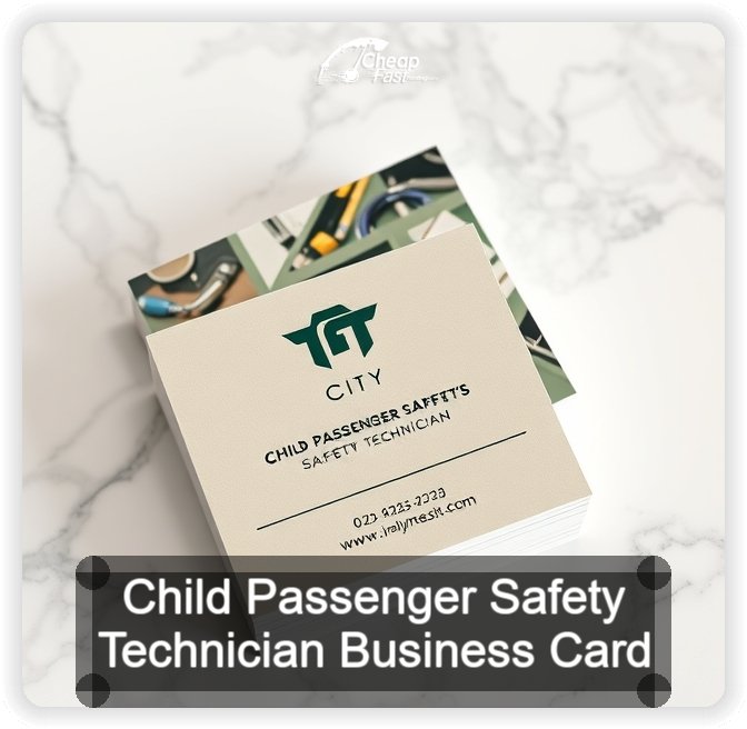 Child Passenger Safety Technician business card design sample