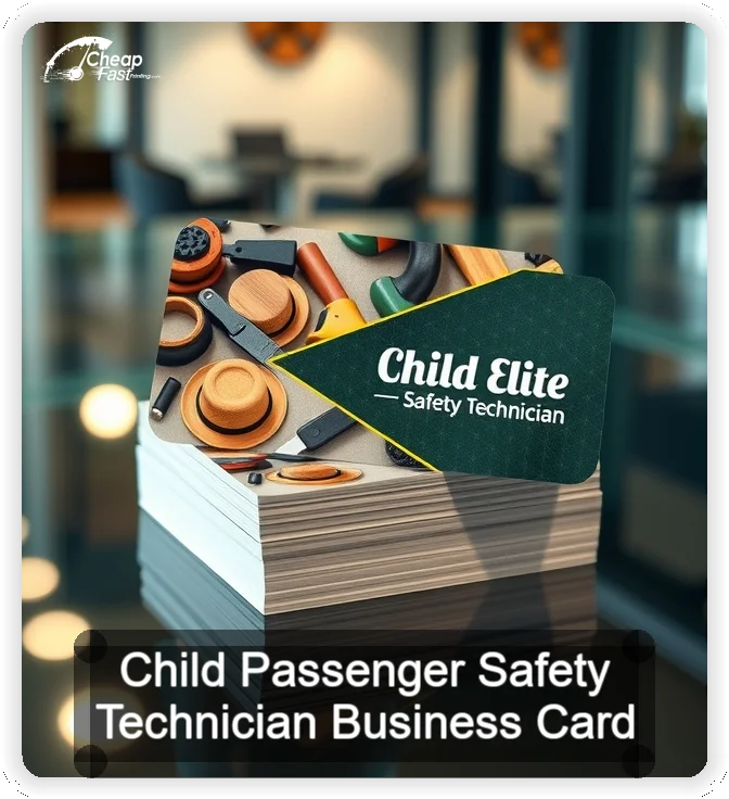 Child Passenger Safety Technician business card design sample