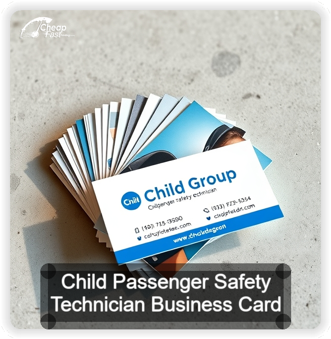 Child Passenger Safety Technician business card design sample