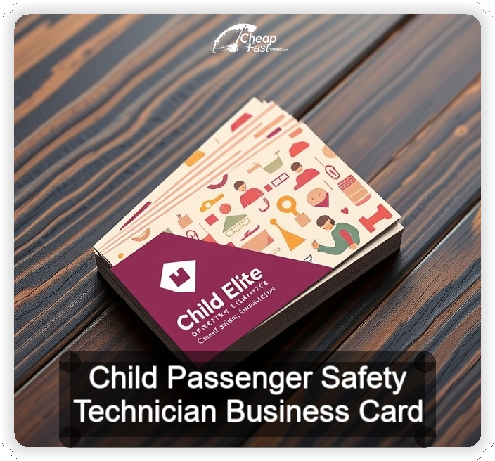 Child Passenger Safety Technician business card design sample