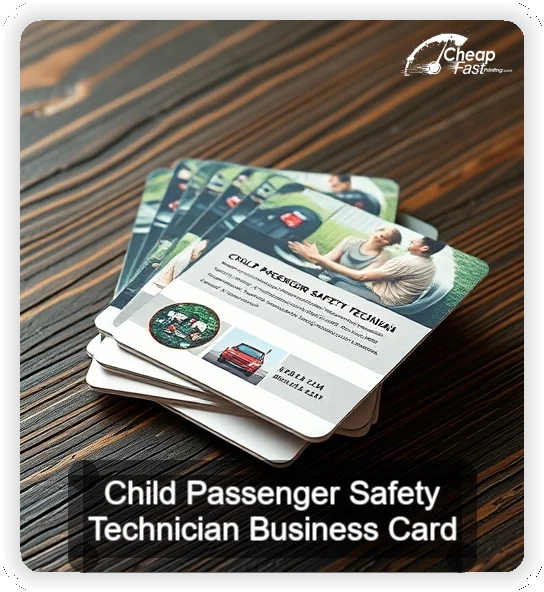 Child Passenger Safety Technician business card design sample