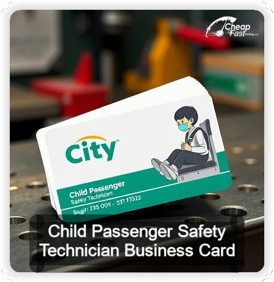 Child Passenger Safety Technician business card design sample