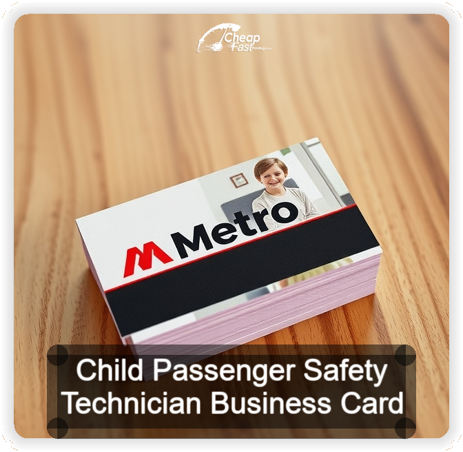 Child Passenger Safety Technician business card design sample