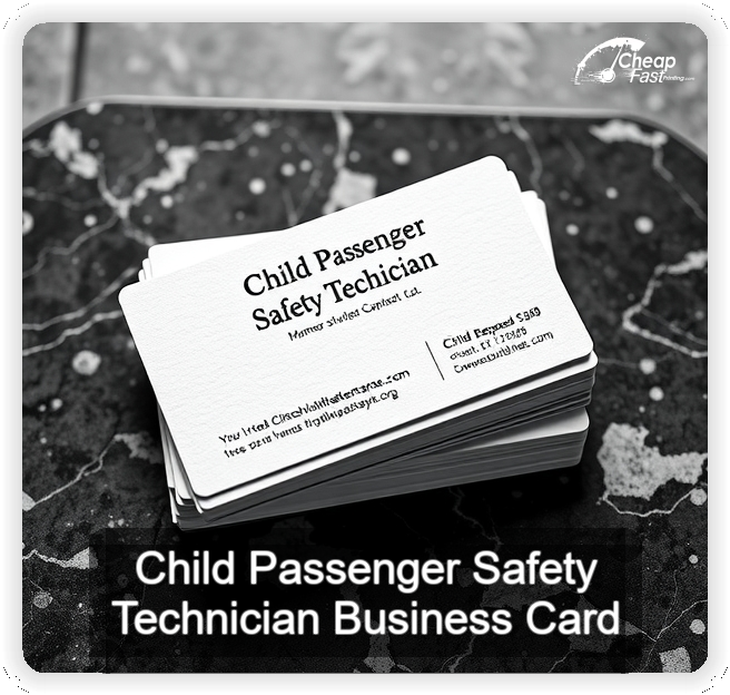 Child Passenger Safety Technician business card design sample