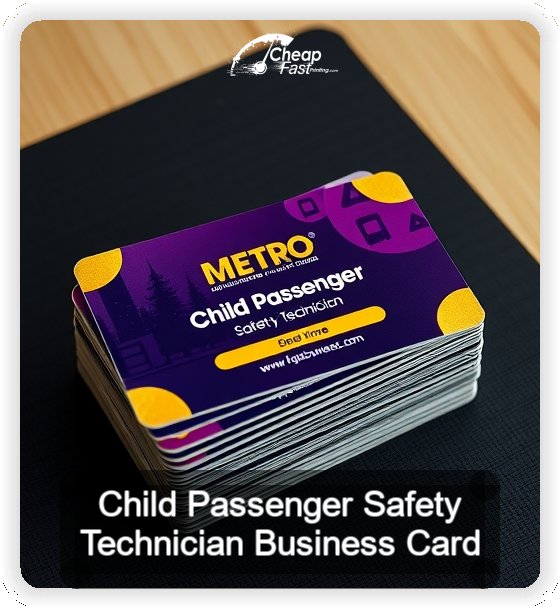 Child Passenger Safety Technician business card design sample