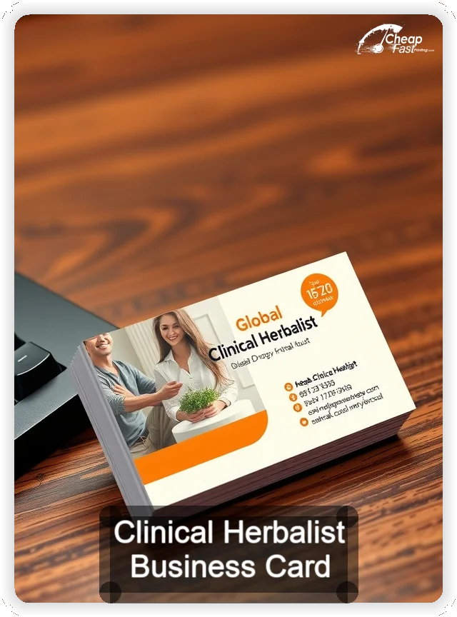 Clinical Herbalist business card design sample