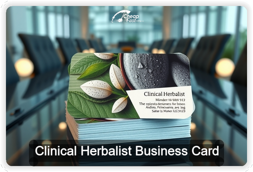 Clinical Herbalist business card design sample