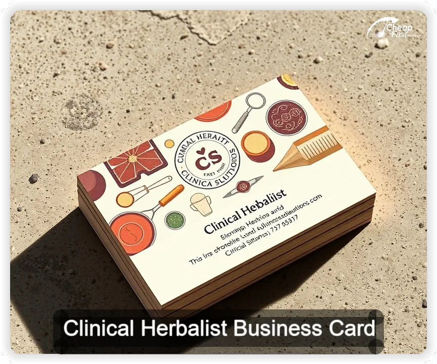 Clinical Herbalist business card design sample