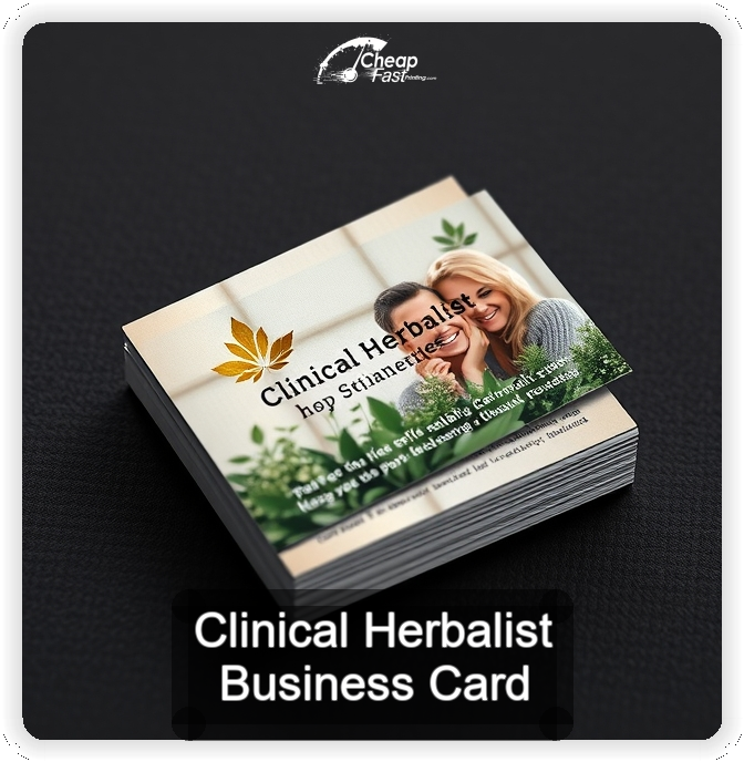 Clinical Herbalist business card design sample