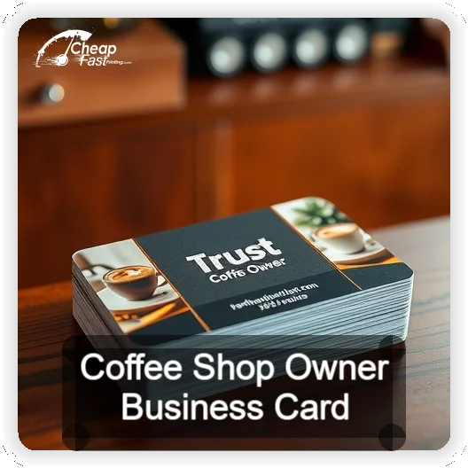 Coffee Shop Owner business card design sample