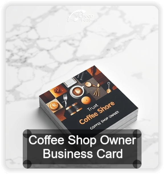 Coffee Shop Owner business card design sample