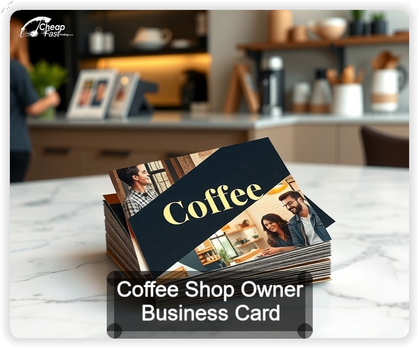 Coffee Shop Owner business card design sample